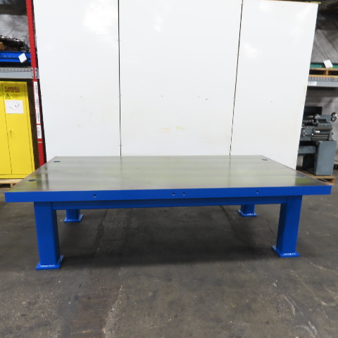 110-1/4" x 59" x 31" Tall 3-3/8" Solid Top Steel Top Work Bench Welding Table 110-1/4" x 59" x 31" Tall 3-3/8" Solid Top Steel Top Work Bench Welding Table