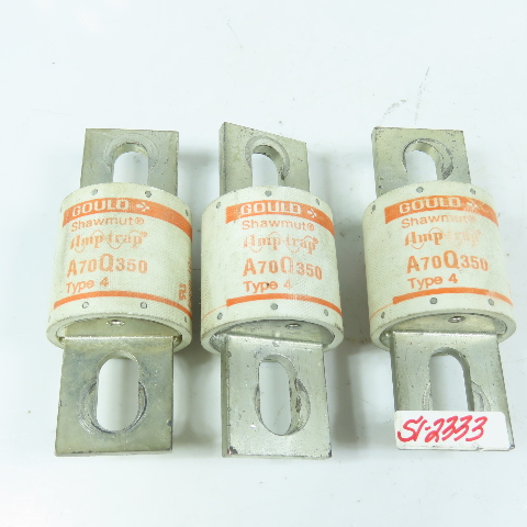 Gould Shawmut A70Q350 Amp-Trap Fuse 350A 700VAC 150C MaxType 4 Lot of 3 Gould Shawmut A70Q350 Amp-Trap Fuse 350A 700VAC 150C MaxType 4 Lot of 3