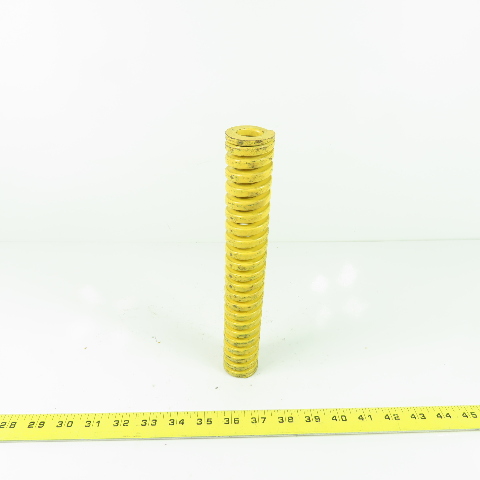 1-1/2" OD x 3/4" ID Flat Wire Compression Yellow Die Spring 10" OAL 1-1/2" OD x 3/4" ID Flat Wire Compression Yellow Die Spring 10" OAL