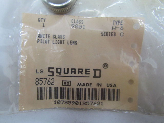 SQUARE D 9001-W6 WHITE GLASS PILOT LIGHT LENS W168
