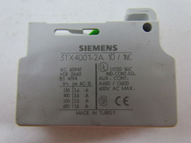 SIEMENS AUXILIARY CONTACT BLOCK 3TX4001-2A