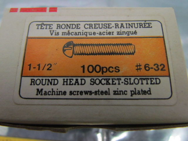 Infasco #6-32 x 1-1//2/" Round Head Square Socket//Slotted Machine Screws 100pcs