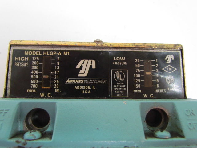 Antunes Controls HLGP-A M1 High-Low Double Gas Pressure Switch Manual