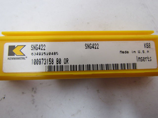 Kennametal SNG422 63492520485 Carbide Insert Grade K68 Box of 5pcs