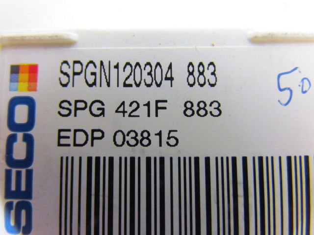 Carboloy SPG 421F 883 SPGN120304 EDP03815 Carbide Insert Grade 883 Box of 10pcs