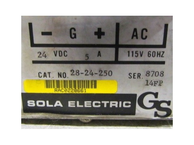Sola Electric 28-24-250 Power Supply 24VDC | eBay