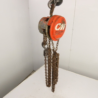 CM Cyclone Model S 1 Ton 2000 LB Manual Chain Fall Hoist 12' Lift 10' Pendant