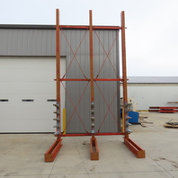 Interlake 16' Tall Single Sided 3-Post Cantilever Rack 101" W x 18" Deep 5-Tier