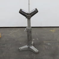 Heavy Duty Saw Cut Off Support V-Head Roller Stand Adjustable Height 24" To 38"