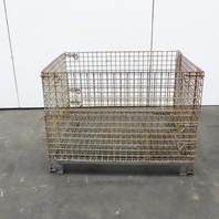 Econotainer 48" x 40" x 30" Deep Steel Collapsible Stackable Wire Bulk Container