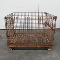 48" x 40" x 30" Deep Steel Collapsible Stackable Wire Bulk Bin Container