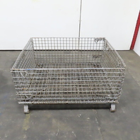 48" x 40" x 18" Deep Steel Collapsible Stackable Wire Bulk Bin Container