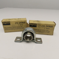 Dayton 2X900 1" Bore Pillow Block Bearing Unit 2 Bolt Mount Lot Of 2
