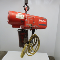 Dayton 3Z923 1/2Ton 1000Lbs. Electric Chain Hoist 115/230V 1Ph 15' Lift