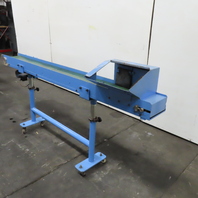 6-3/4" x 6' Small Parts Infeed Belt Slide Bed Conveyor 6FPM 40W 100VAC 1Ph