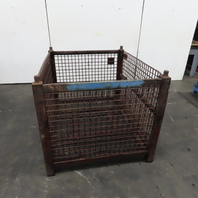 54" x 50" x 40" T Stackable Steel Wire Drop Down Access Rigid Storage Basket