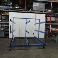 3 Tier Double Sided Cantilever Cart Rack On Casters 100" x 88" Footprint 86"T