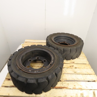 Tong Yong 28 x 9-15 / 7.00 Solid Cushion Forklift Tire W/ 6-Lug Rim 7.0-15 Set/2