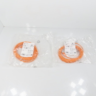IFM EVT001 Female Connection Cable Assembly 5m 22AWG 250V M12 Lot Of 2
