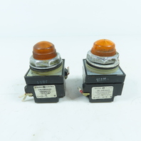 General Electric CR104PXG22 Illuminated Lamp Amber Indicator 120V Lot Of 2
