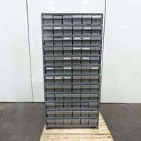 Uline 36" x 12" x 75" Tall 72-Drawer Closed Shelf Bin Organizer