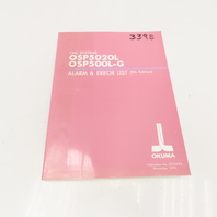 Okuma 3274-E-R2 OSP5020L OSP500L-G Alarm & Error Code List 9th Edition