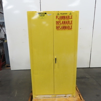 Justrite 60 Gallon 2-Shelf Flammable Liquid Storage Cabinet 34" x 34" x 65" Tall