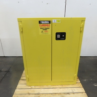 Global 20 Gallon 2-Shelf Flammable Liquid Storage Cabinet 34-1/2"x 12-1/2" x 44"
