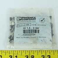 Phoenix Contact AI 1,5-8 BK 1200107 Ferrule Taped 1.5sp mm 8mm 16AWG Pack Of 100