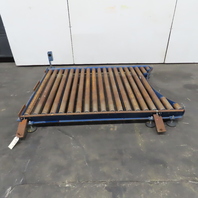 52" BF x 62" L Gravity Roller Stretch Wrap Conveyor For 46" Dia. Turntable