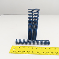 5/8" x 1-1/4" Flat Wire Compression Blue Die Spring 8" OAL Lot Of 3