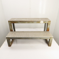 36" Wide 2 Step Custom Industrial Machine Ladder Platform Top 20" High