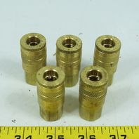Parker B23 1/4" Brass Quick Connect Female Hose Fitting Coupling Lot/5