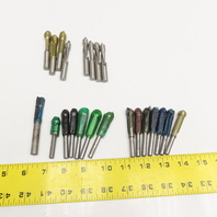 3/8" Plunge Pointed Bearing Straight Spiral 1-2 Flute Router Bit Misc. Lot Of 22