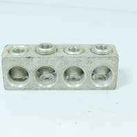 UTILCO PED 250 RH 4-Port Aluminum Power Distribution Lug Block 250 MCM-6 AL-CU