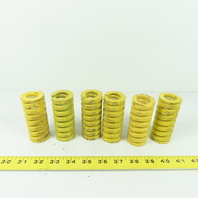 1-1/2" OD x 13/16" ID Flat Wire Compression Yellow Die Spring 3-1/2" OAL Lot/6