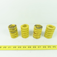 1-15/16" OD x 1" ID Flat Wire Compression Yellow Die Spring 3" OAL Lot of 4