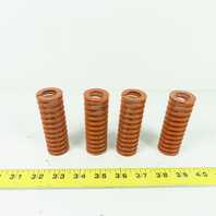 1-1/4" OD x 0.65" ID Flat Wire Compression Orange Die Spring 3-1/2" OAL Lot Of 4
