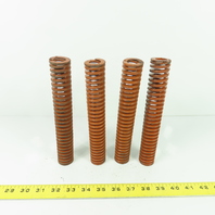 1-1/4" OD x 5/8" ID Flat Wire Compression Orange Die Spring 8" OAL Lot Of 4