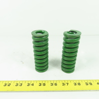 1-1/2" OD x 3/4" ID Flat Wire Compression Green Die Spring 4" OAL Lot Of 2