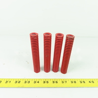 3/4" OD x 3/8" ID Flat Wire Compression Red Die Spring 5" OAL Lot Of 4