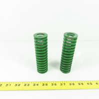 1-1/2" OD x 13/16" ID Flat Wire Compression Green Die Spring 5" OAL Lot/2