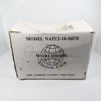 Worldwide NATE2-18-56CB 2HP AC Electric Motor 230/460V 3PH 1760RPM 56HC Fr NEW