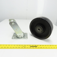 SC 61-80 8" OD x 3" Swivel Top Rubber Over Cast Iron Caster