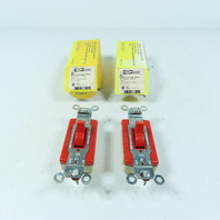 Hubbell 1223RDB 20A Three Way Toggle Switch 120-277VAC Red Lot Of 2