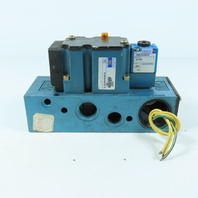 MAC PME-591DAAG 6313D-000-PM-591DA Pneumatic Valve Assembly 24VDC 4-Way