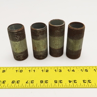 1" NPT x 3" Long Galvanized Pipe Nipple Lot Of 4