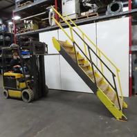 Industrial 9-Step Steel Stairs Ladder 36" Wide Step 83" H Top Step 9" Risers