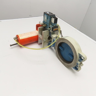 Bettis CBA315 5&quot; Wafer Butterfly Valve W/ Solenoid Actuated Operator 120V Coil