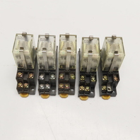 Omron MY2N 24VDC General Purpose Plug In Relay W/ Socket Base Lot Of 5